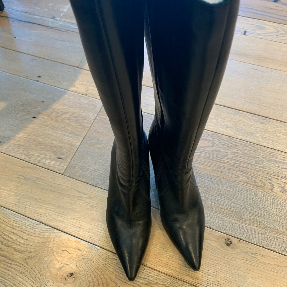 High calf leather boots